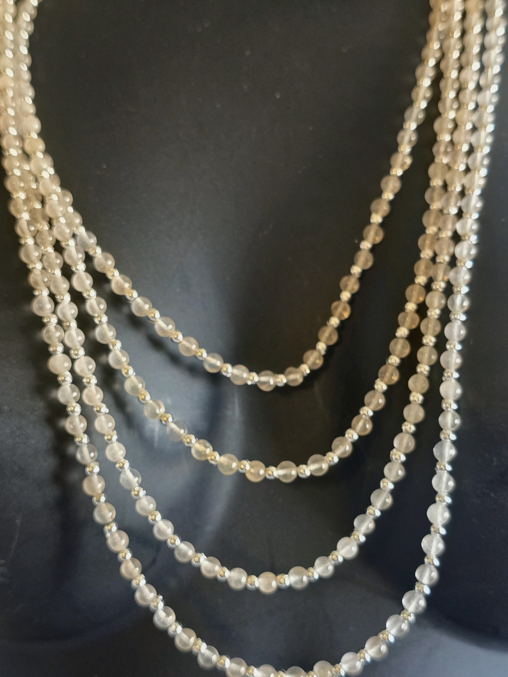 Classic Multi-Strand Light Pink Silver  Necklace - Unbranded 4 Strand 15 Inch